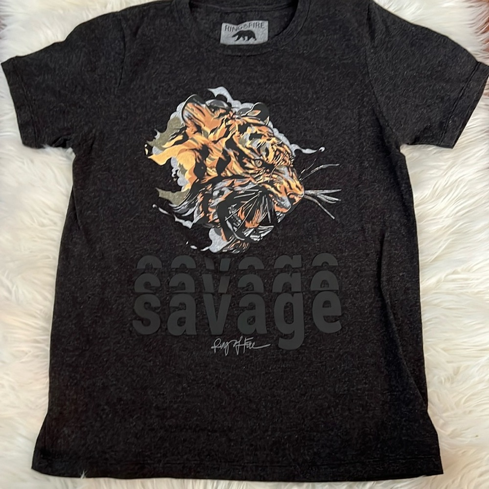 Boys Ring of Fire Savage Shirt Size Medium